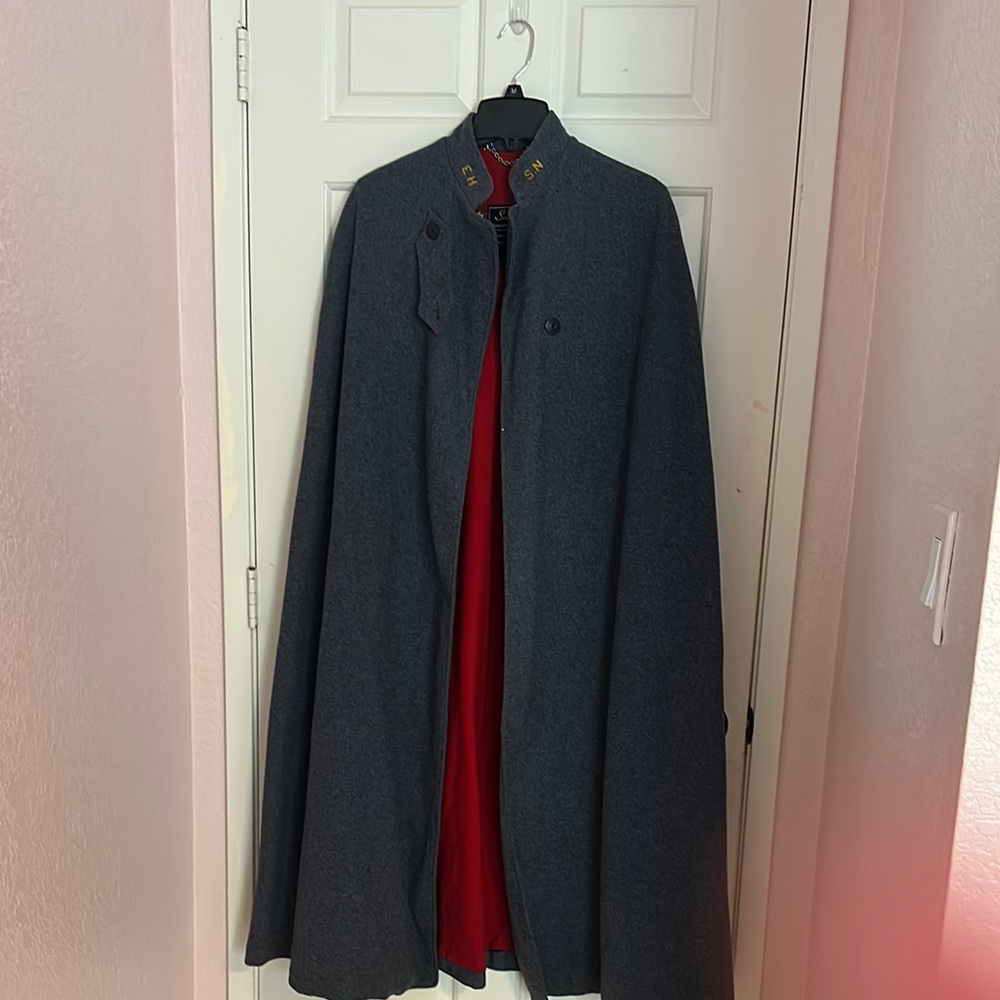 Vintage 1940’s Women’s Nurses Gray and Red Cape Coat